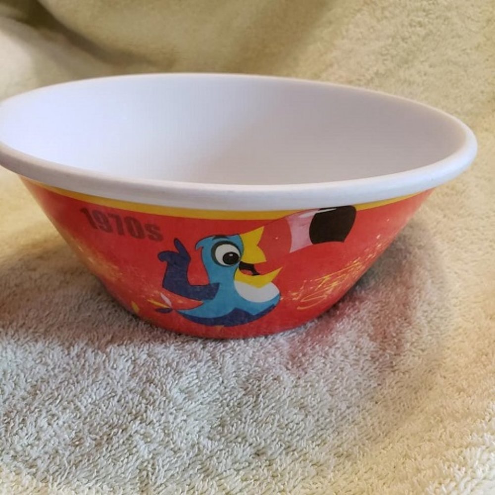 2-100th Anniversary Fruit Loops Cereal Toucan Sam & 1 2014 Rice Krispie Bowls